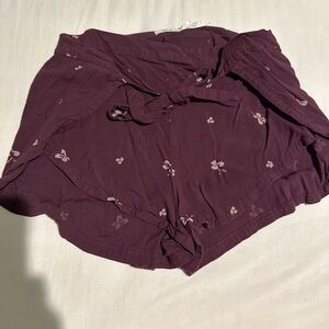 Floral Burgundy Shorts